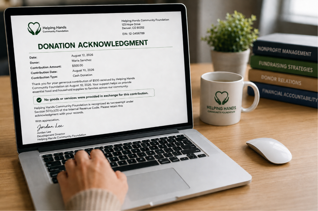 How to Write a Donation Acknowledgment Letter for a Nonprofit: IRS Wording and Examples